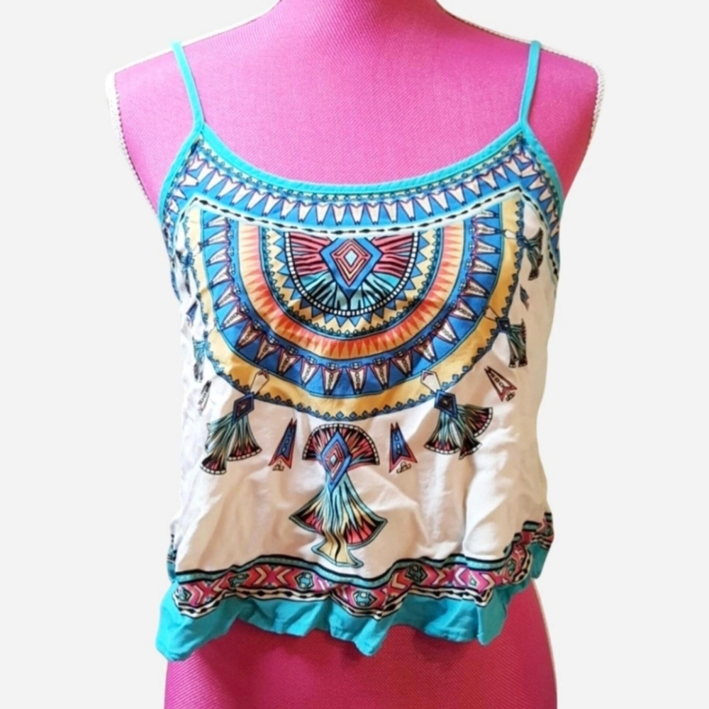 Forever21 Tribal Print Mandala Crop Tank Size M☀️🌴